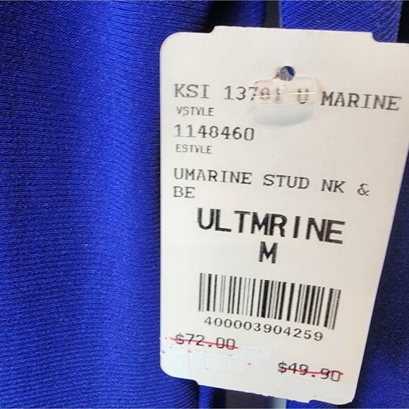 Emma & Michele New Blue Stretch Dress Bell Sleeves Party Dress Size M - Picture 6 of 13